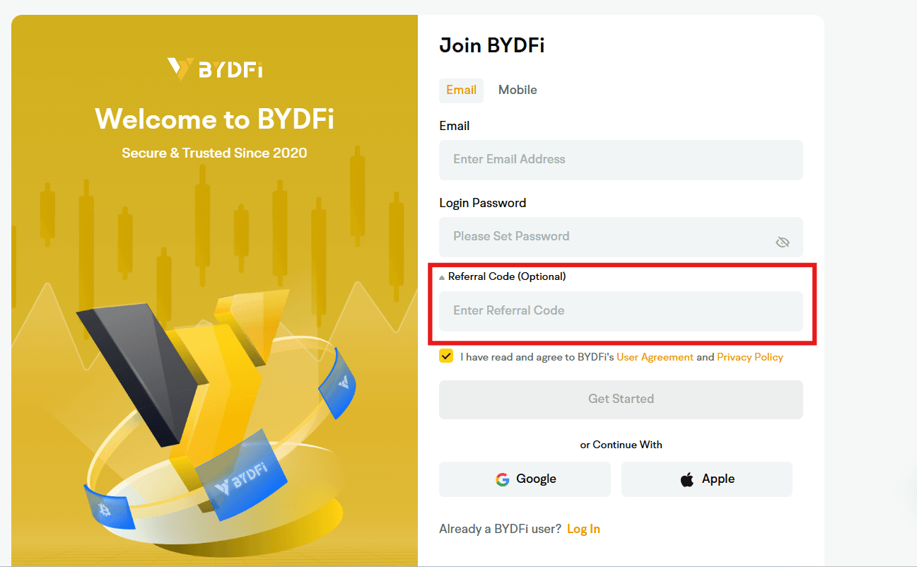 how to use bityard invitation code