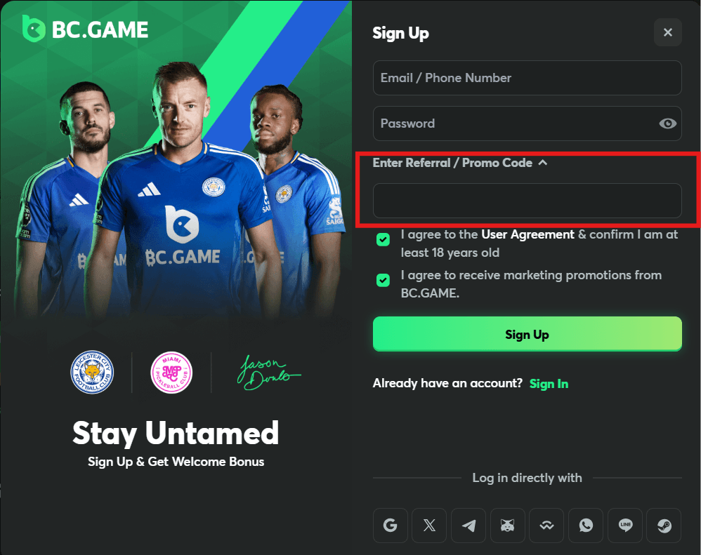how to use bc game promo code