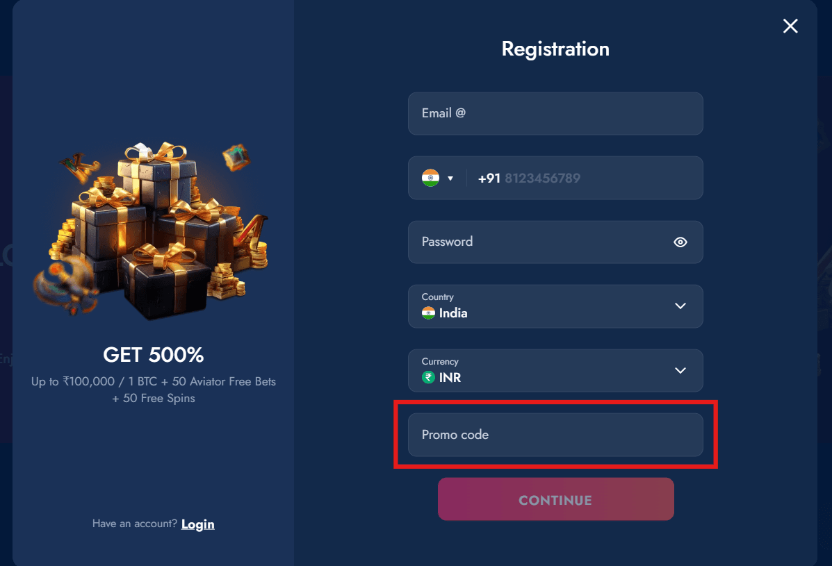 how to use bluchip promo code