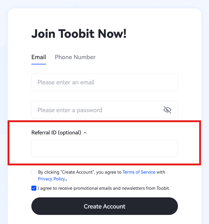 how to use toobit referral code