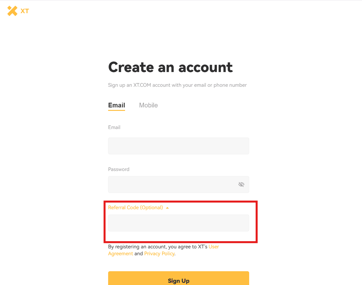 how to use xt referral code