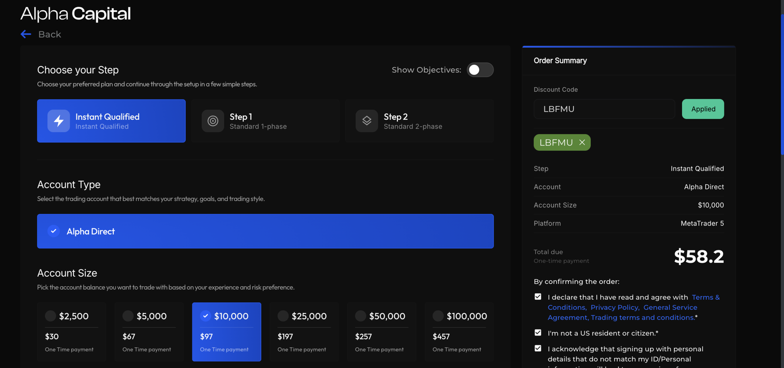 Alpha Capital coupon guide
